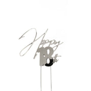 Happy 18th Silver Metal Cake Topper - Cake Decorating Central