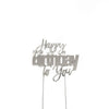 Happy Birthday To You Silver Metal Cake Topper - Cake Decorating Central