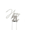 Happy 21st Silver Metal Cake Topper - Cake Decorating Central