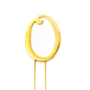 Number 0 Gold Metal Cake Topper