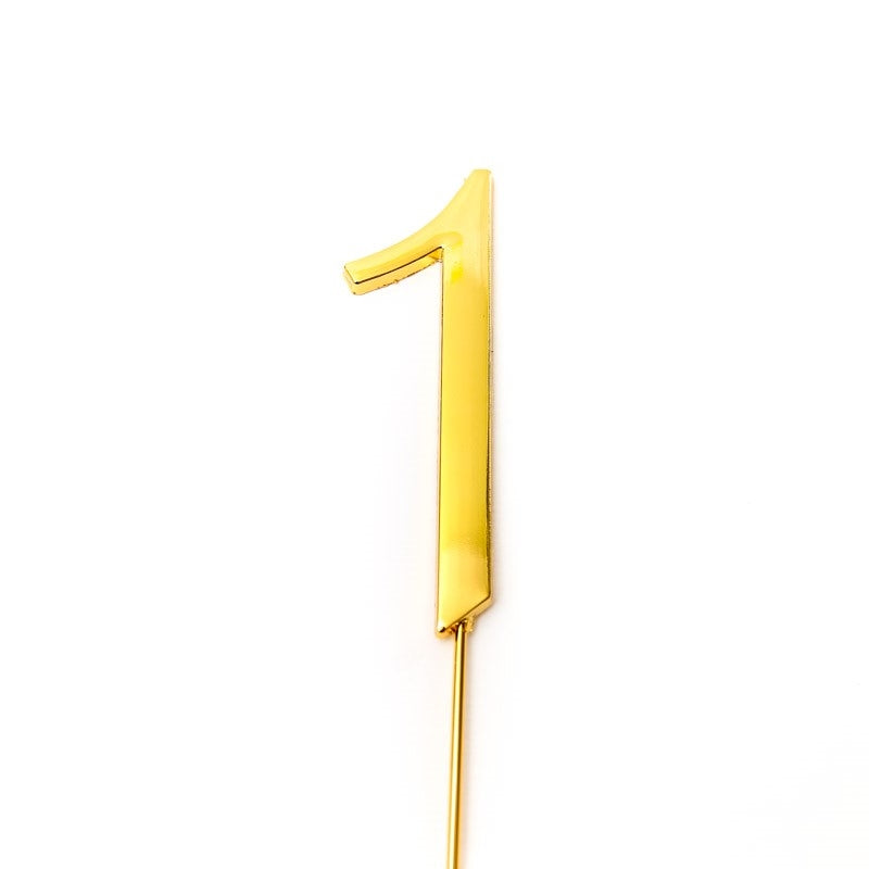 Number 1 GOLD Metal Cake Topper