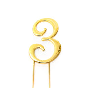Number 3 Gold Metal Cake Topper