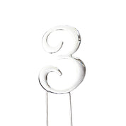 Number 3 Silver Metal Cake Topper