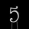 Number 5 SILVER Metal Cake Topper