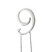 Number 9 Silver Metal Cake Topper