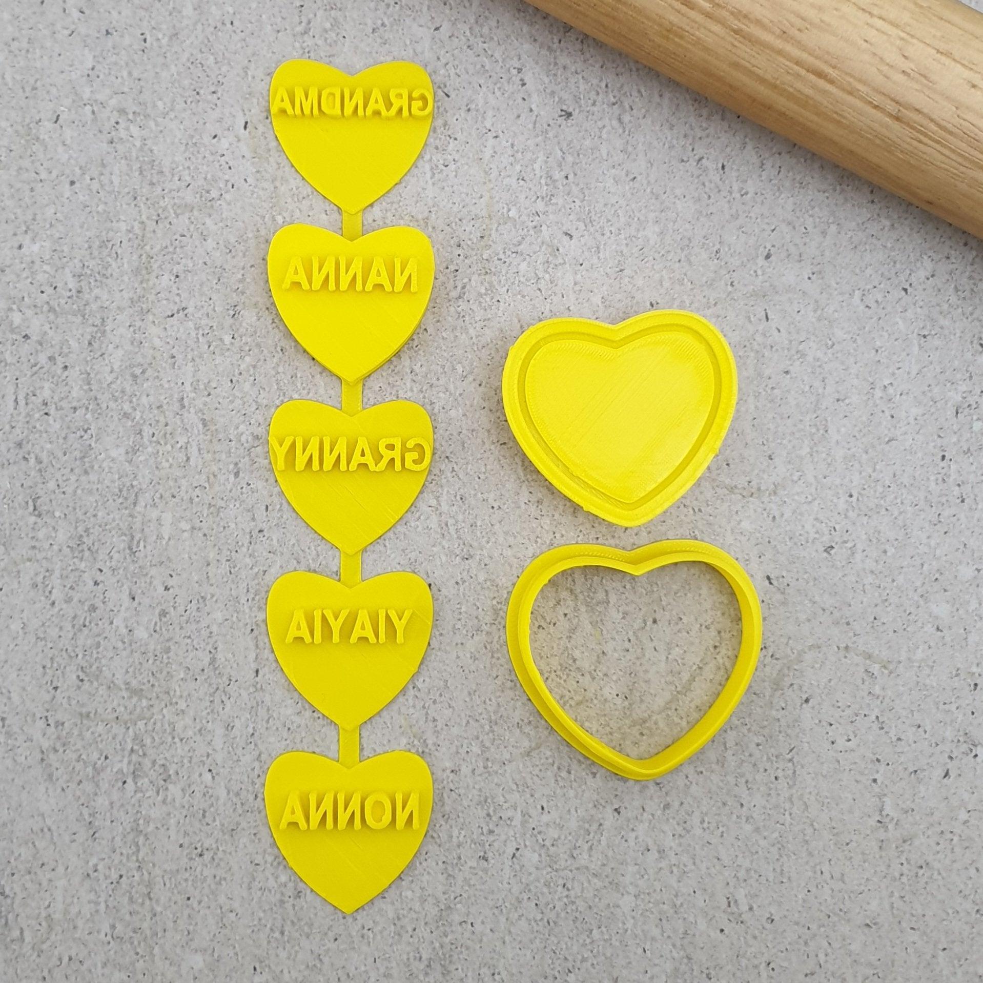 CANDY HEART GRANDMA EMBOSSER + CUTTER SET - Cake Decorating Central