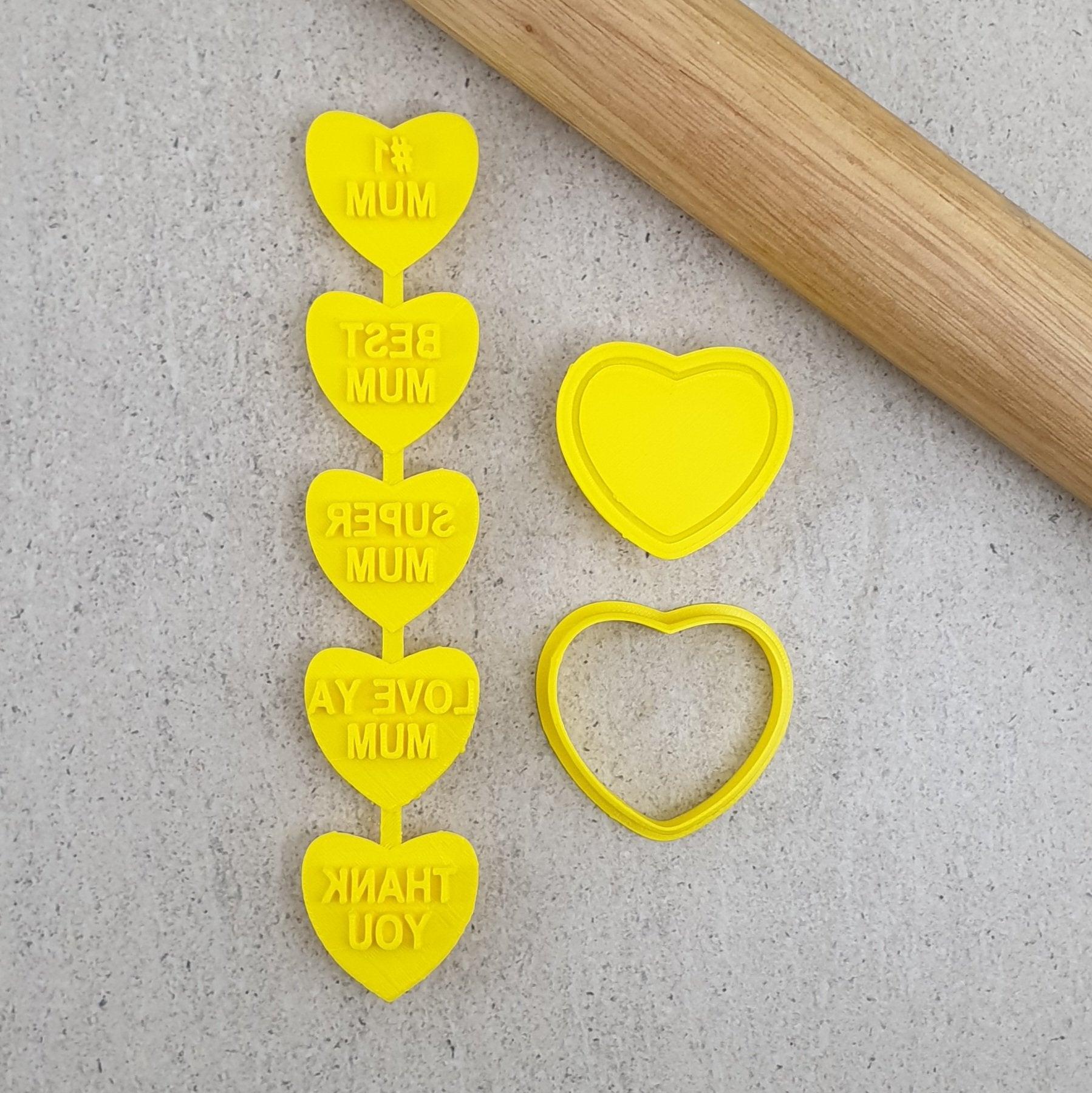 CANDY HEART MUM EMBOSSER + CUTTER SET - Cake Decorating Central