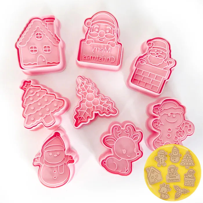 CHRISTMAS CUTTER & EMBOSSER SET OF 8