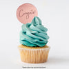 CONGRATS ROSE GOLD MIRROR CUPCAKE TOPPER 10PCE