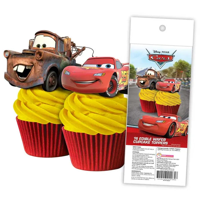Cars Edible Wafer Toppers 16 Piece