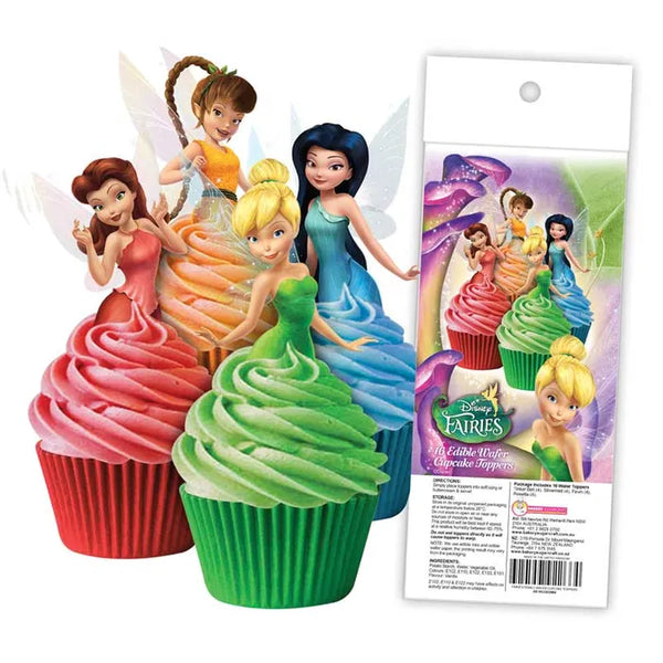 DISNEY FAIRIES Edible Wafer Cupcake Toppers 16 PIECE Cake Decorating