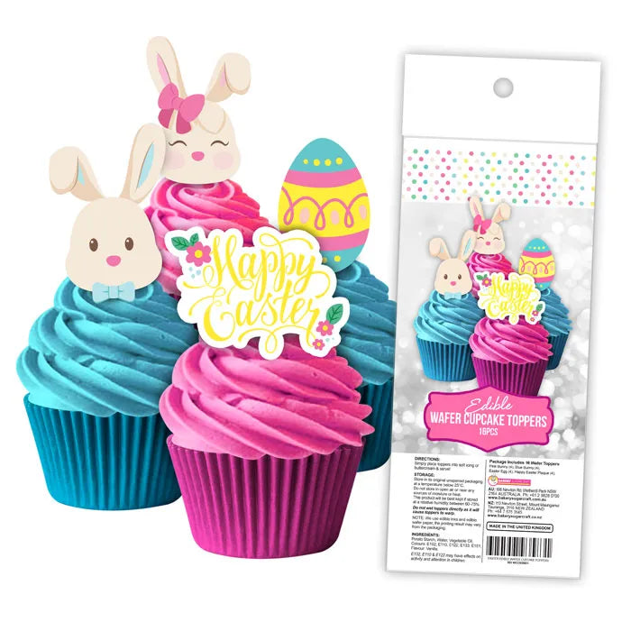 Easter Edible Wafer Toppers 16 Piece