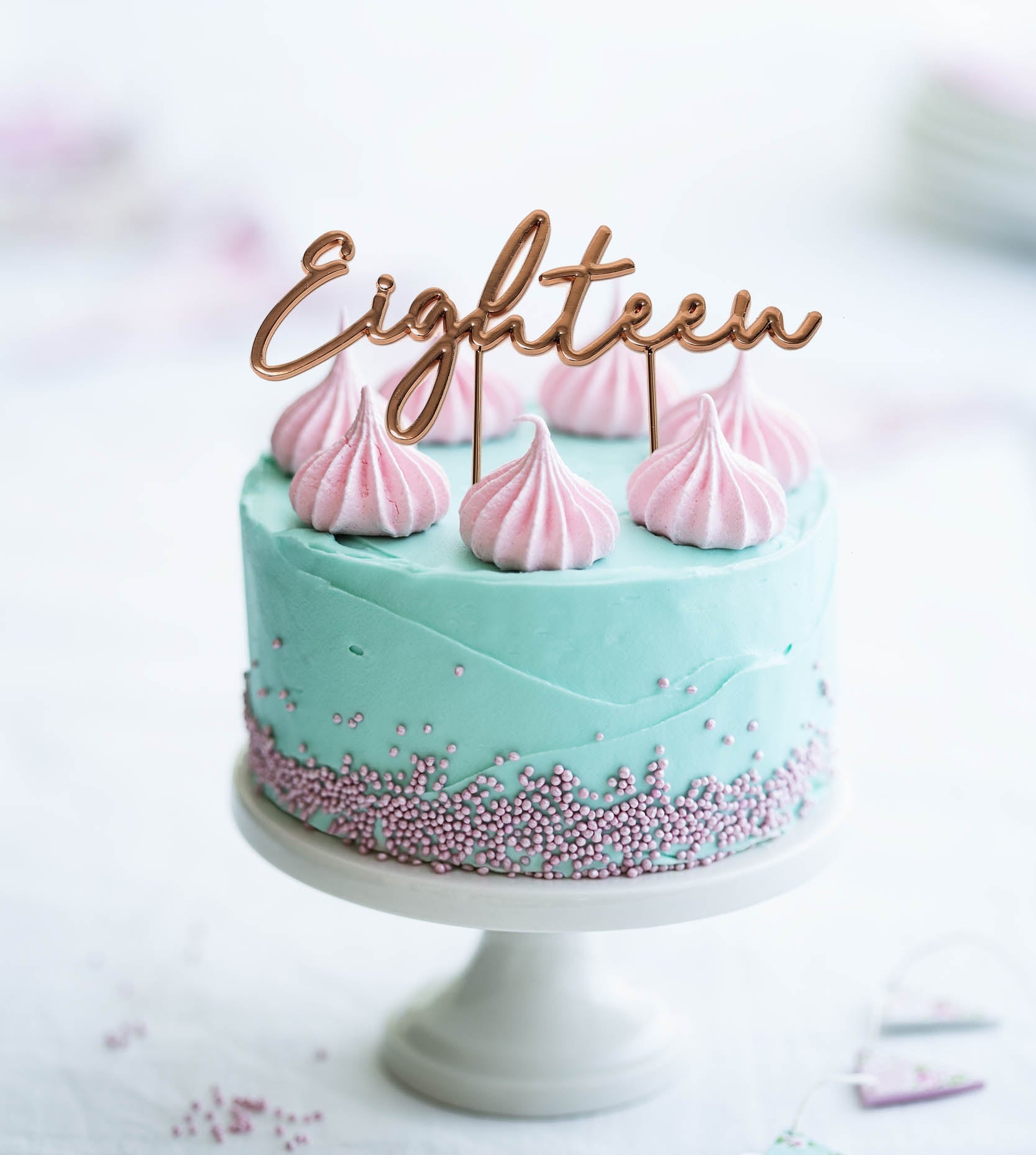 EIGHTEEN ROSE GOLD Metal Cake Topper - Cake Decorating Central