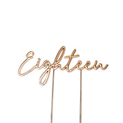 EIGHTEEN ROSE GOLD Metal Cake Topper - Cake Decorating Central
