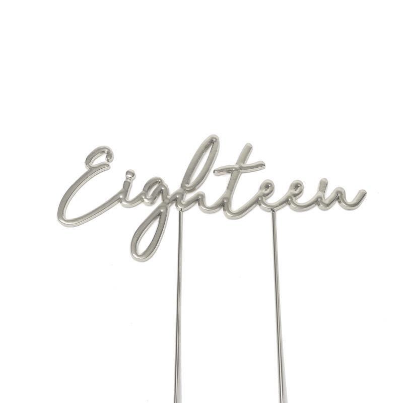 EIGHTEEN SILVER Metal Cake Topper - Cake Decorating Central