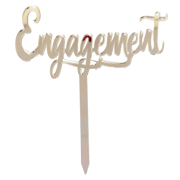 Engagement Silver Mirror Cake Topper - Cake Decorating Central