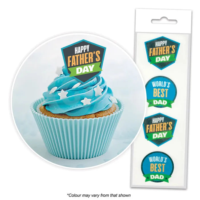 Father's Day Edible Wafer Toppers 12 Pack