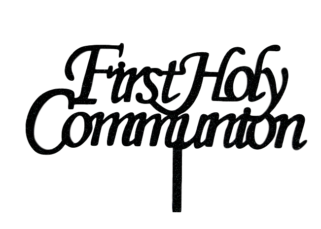 FIRST HOLY COMMUNION BLACK Acrylic Cake Topper - Cake Decorating Central