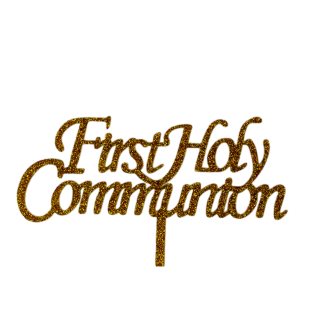 FIRST HOLY COMMUNION GOLD Acrylic Cake Topper - Cake Decorating Central