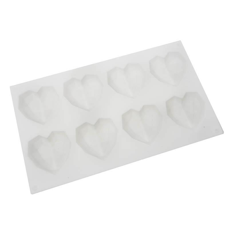 Silicone Mould GEO HEARTS 8 cavity - Cake Decorating Central