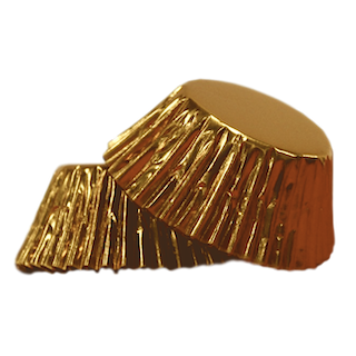 GOLD Mini Foil Cupcake Papers Foil 50pk