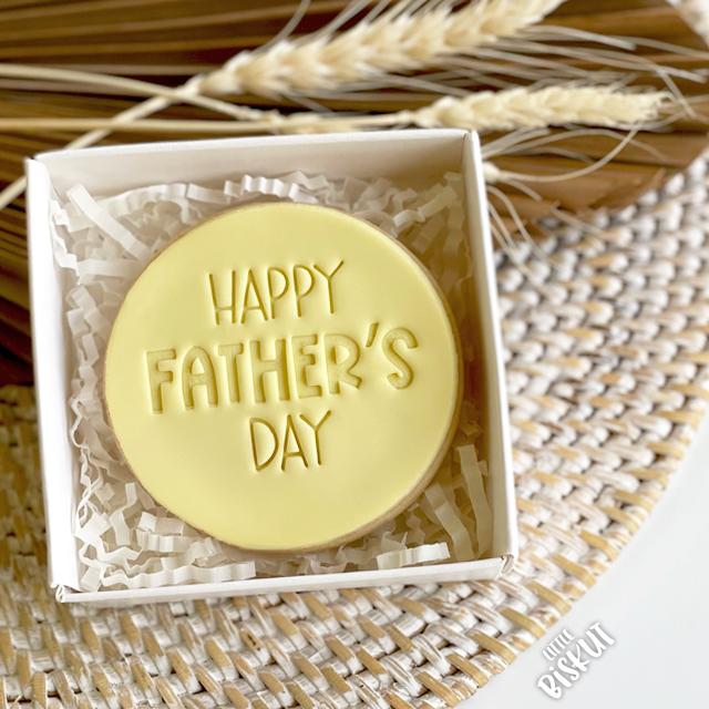 HAPPY FATHERS DAY 40MM COOKIE EMBOSSER by Little Biskut - Cake Decorating Central