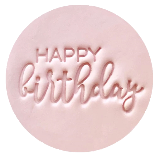 HAPPY BIRTHDAY 40mm COOKIE EMBOSSER by Little Biskut - Cake Decorating Central