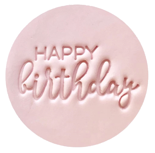 HAPPY BIRTHDAY 40mm COOKIE EMBOSSER by Little Biskut - Cake Decorating Central