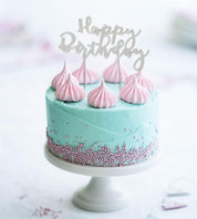 HAPPY BIRTHDAY SILVER Metal Cake Topper - Cake Decorating Central