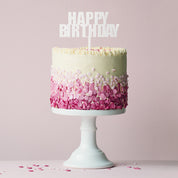 Bold Happy Birthday White Acrylic Cake Topper