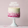 HAPPY BIRTHDAY White Acrylic Cake Topper (bold)