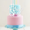 HE OR SHE WHITE Acrylic Cake Topper