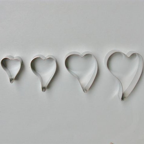 HEARTS NEW DESIGN 4pce fondant cutter set