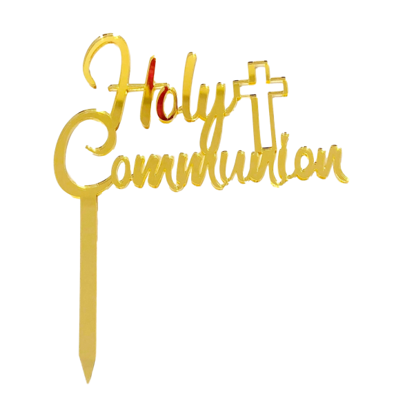 Holy Communion Gold Mirror Cake Topper - Cake Decorating Central