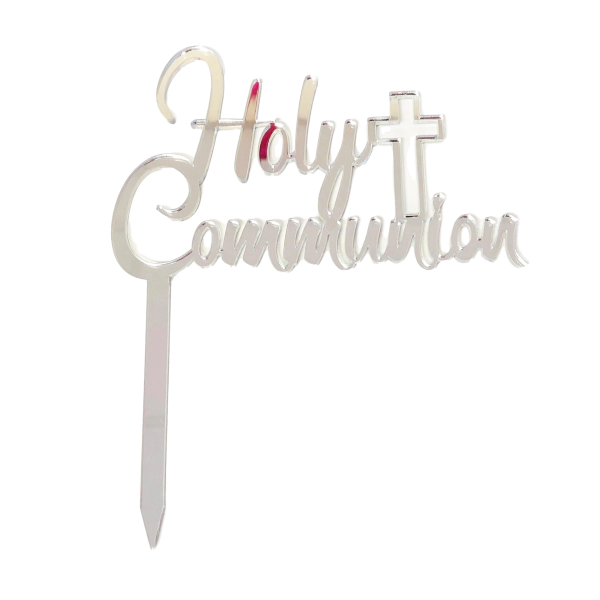 Holy Communion Silver Mirror Cake Topper - Cake Decorating Central