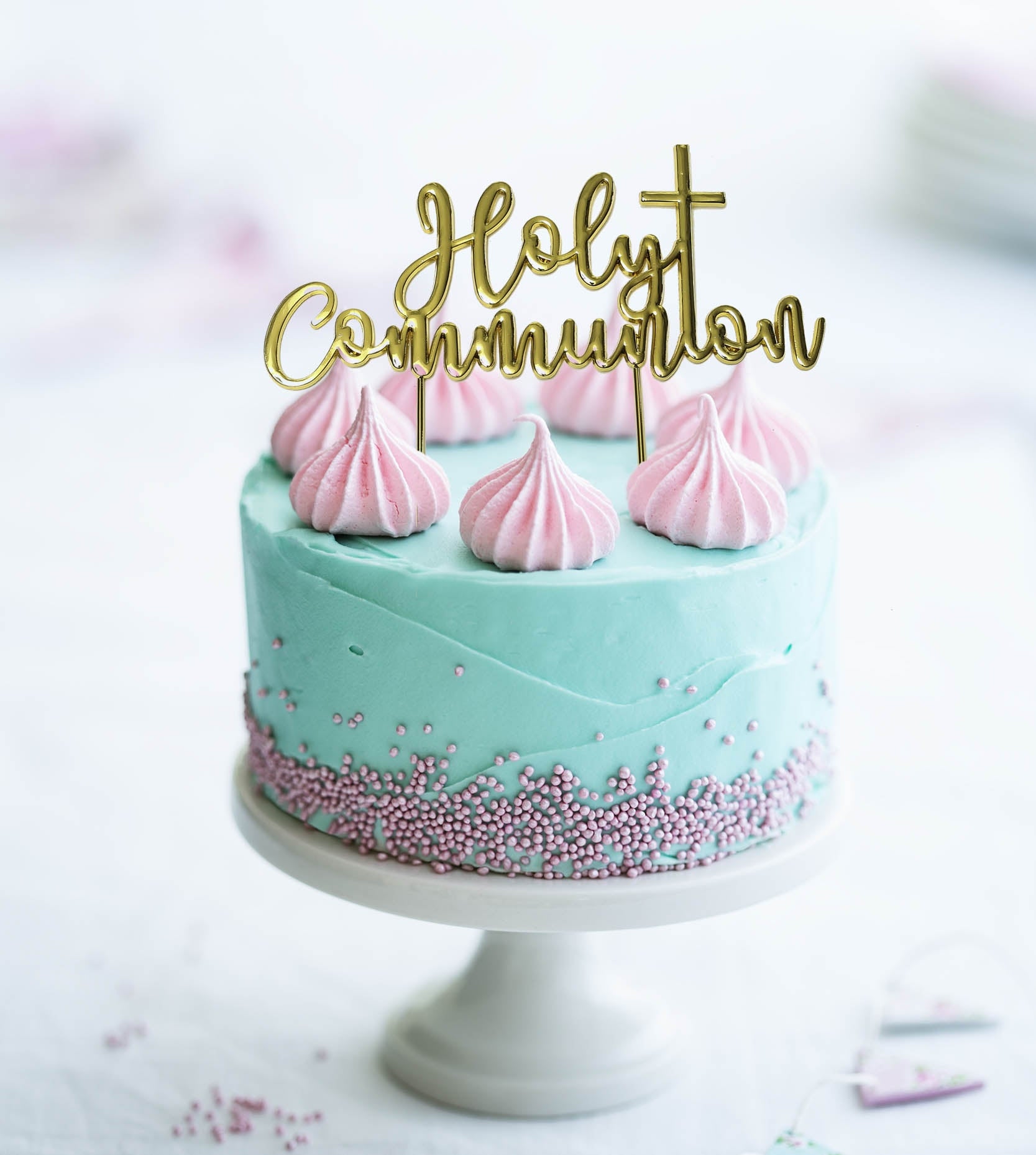 Holy Communion GOLD Metal Cake Topper - Cake Decorating Central