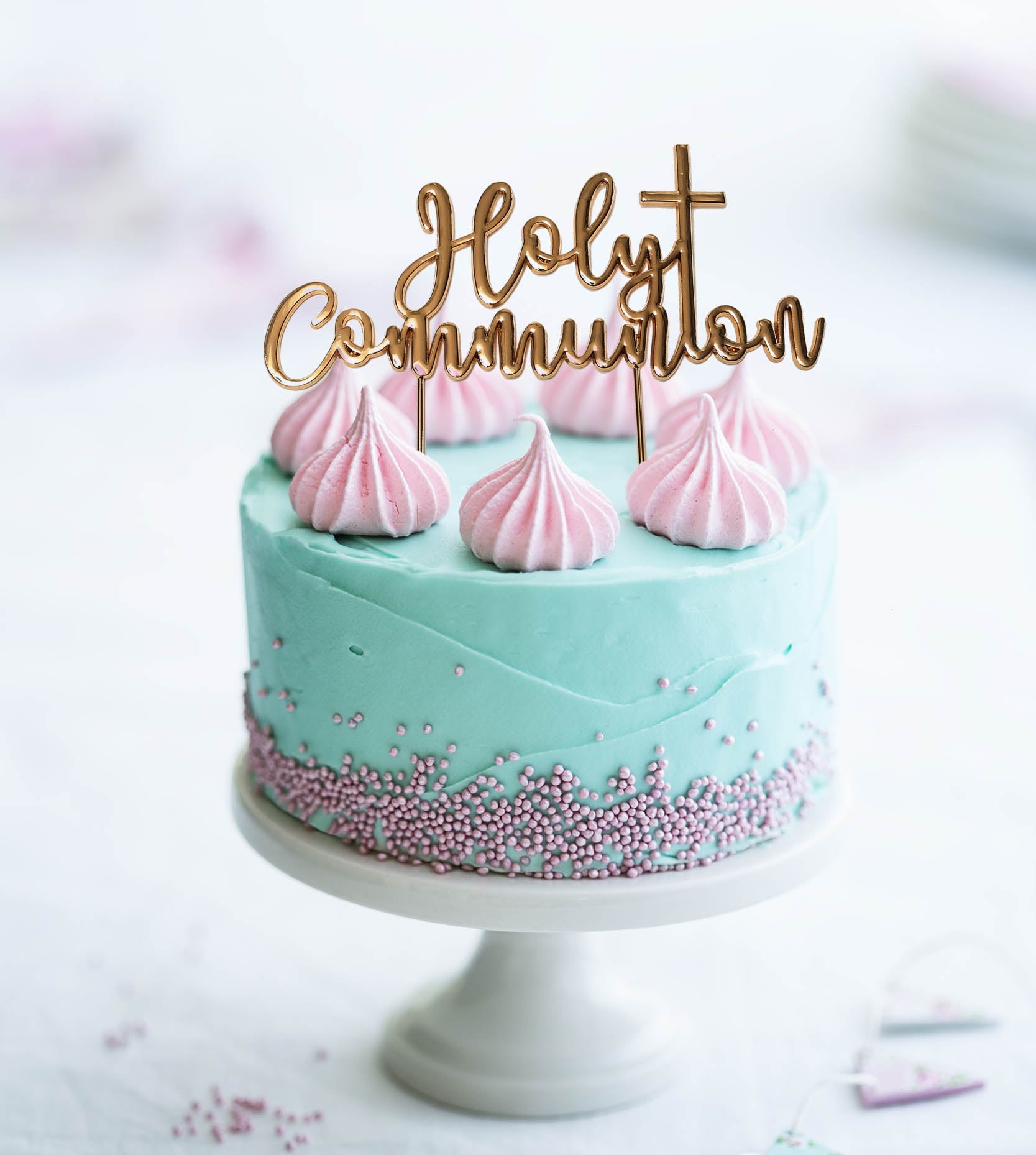 Holy Communion ROSE GOLD Metal Cake Topper - Cake Decorating Central