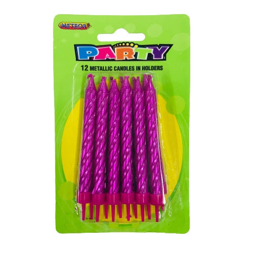 Metallic Candles HOT PINK