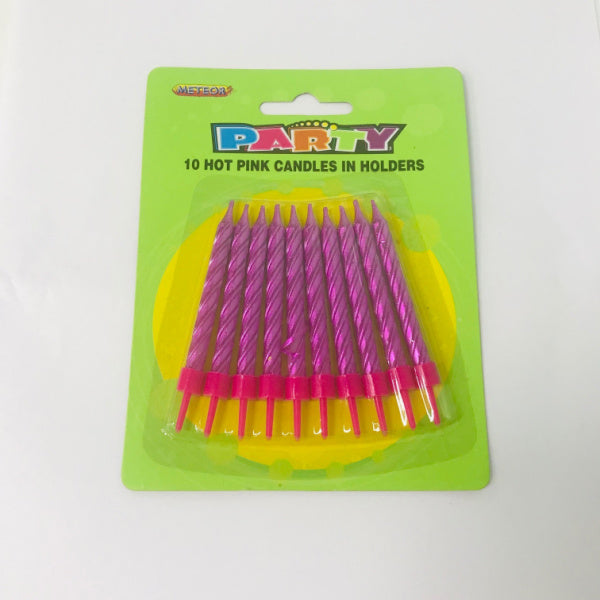 Spiral Candles Hot Pink