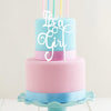 ITS A GIRL WHITE Acrylic Cake Topper