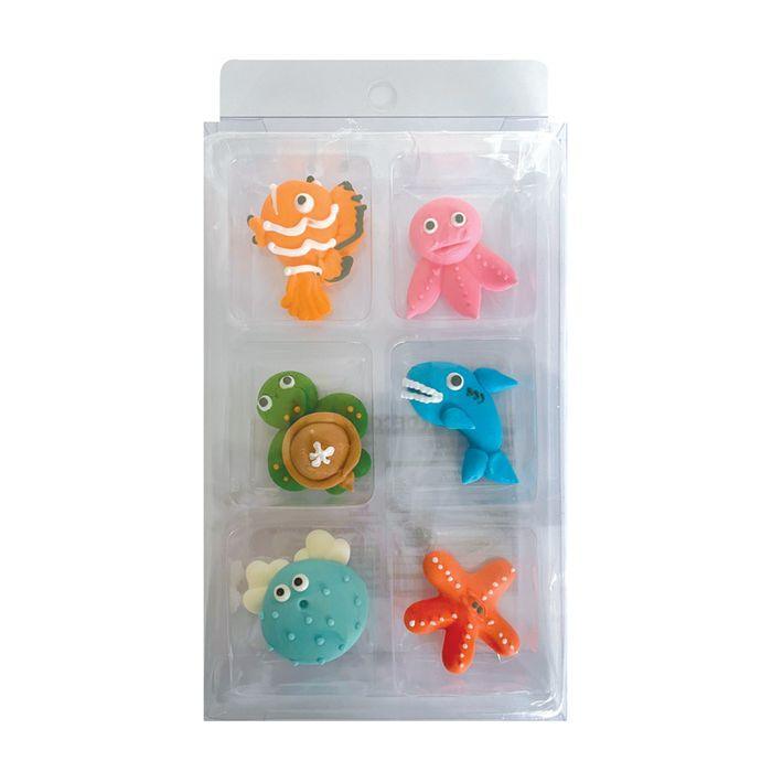 Sugar Decorations SEA ANIMAL 6 PIECE - Cake Decorating Central