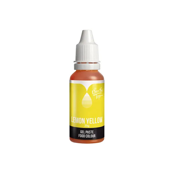 Over The Top LEMON YELLOW Food Gel Colour 25g