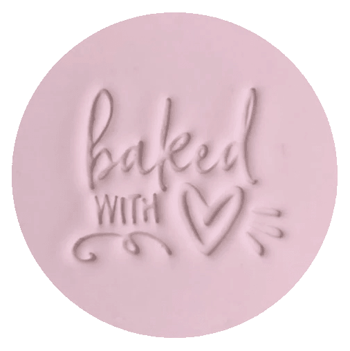 BAKED with LOVE 60MM COOKIE EMBOSSER by Little Biskut - Cake Decorating Central