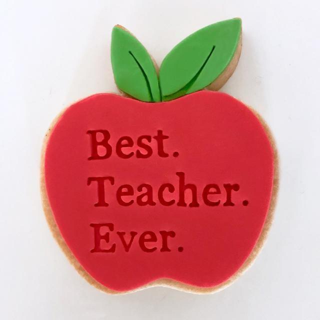 BEST TEACHER EVER EMBOSSER 60MM by Little Biskut - Cake Decorating Central