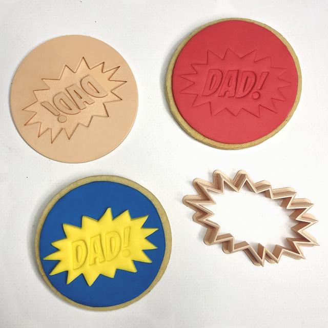 DAD! CUTTER + EMBOSSER SET by Little Biskut - Cake Decorating Central