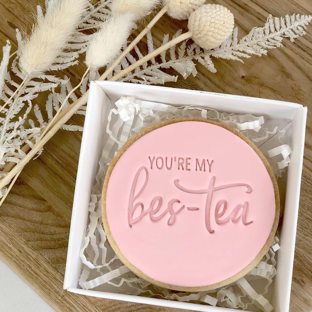 YOURE MY BES-TEA 40mm COOKIE EMBOSSER by Little Biskut - Cake Decorating Central