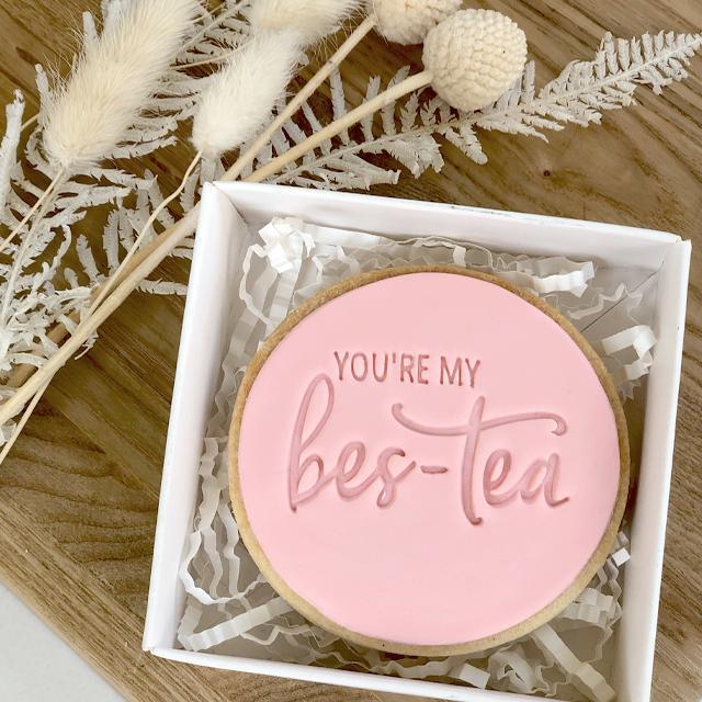 YOURE MY BES-TEA 40mm COOKIE EMBOSSER by Little Biskut - Cake Decorating Central