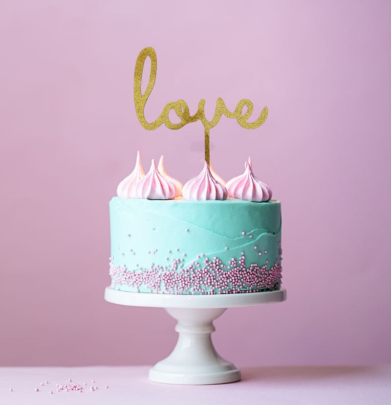 LOVE GOLD Acrylic Cake Topper