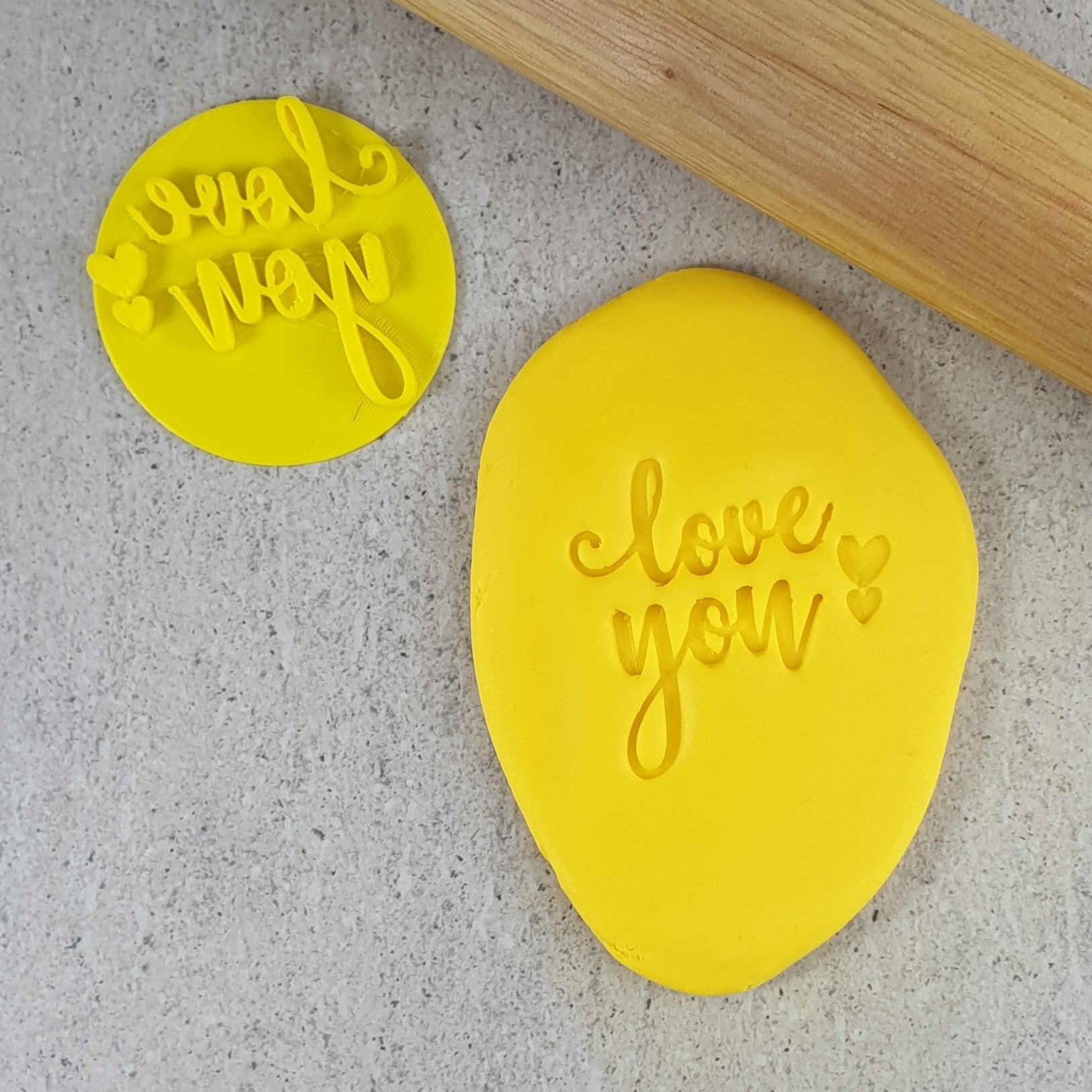 LOVE YOU 40mm COOKIE EMBOSSER - Cake Decorating Central