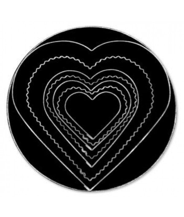 Plain & Scalloped Heart Fondant Cutter Set 7 Piece